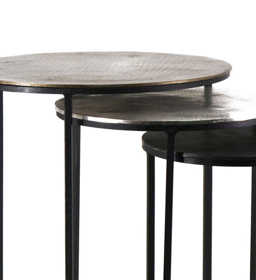 Set di 3 tavolini da caffè Antique Round Multicolore (1)