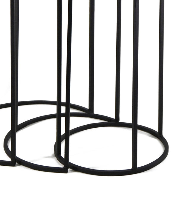 Set di 3 tavolini da caffè Antique Round Multicolore (2)