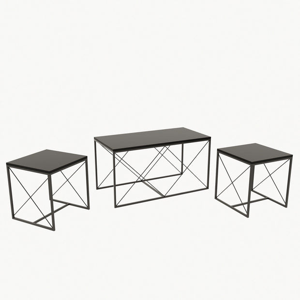 Set di 3 tavolini da caffè Defne Antracite (3)