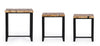 Bizzotto Set di 3 tavolini da caffè Elwood Naturale