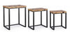 Bizzotto Set di 3 tavolini da caffè Elwood Naturale