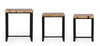 Bizzotto Set di 3 tavolini da caffè Elwood Naturale