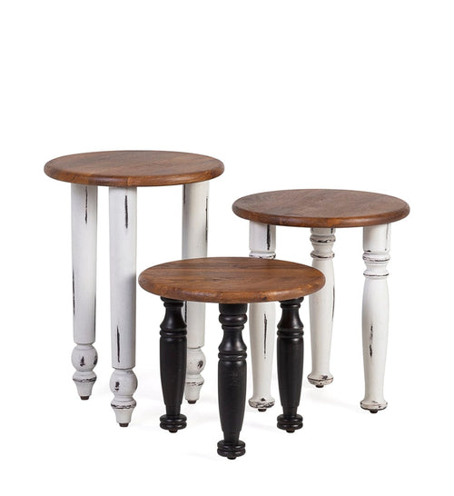 Set di 3 tavolini da caffè Florencia Round Marrone