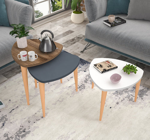 Set di 3 tavolini da caffè Leon Multicolore (1)