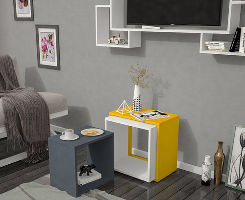 Set di 3 tavolini da caffè Lu Antracite