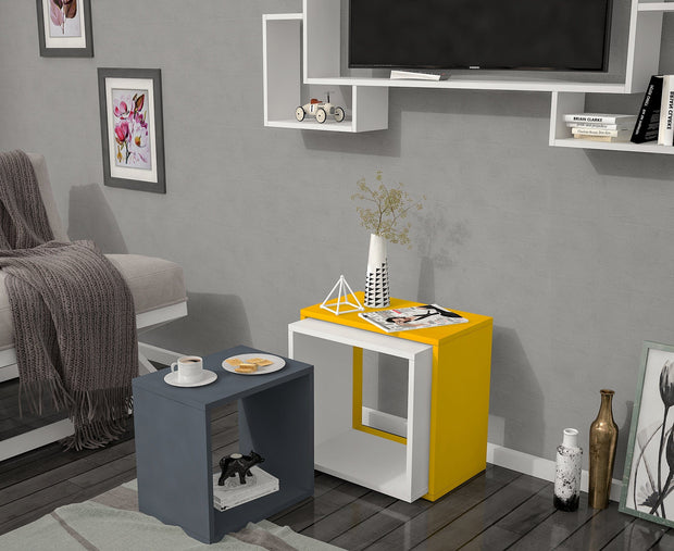 Set di 3 tavolini da caffè Lu Antracite