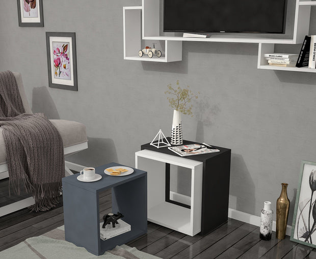 Set di 3 tavolini da caffè Lu Antracite