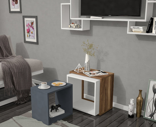 Set di 3 tavolini da caffè Lu Antracite