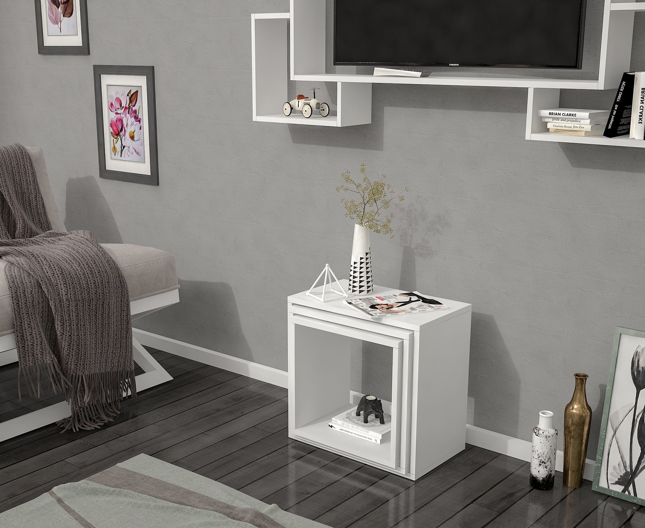 Set di 3 tavolini da caffè Lu Bianco (1)