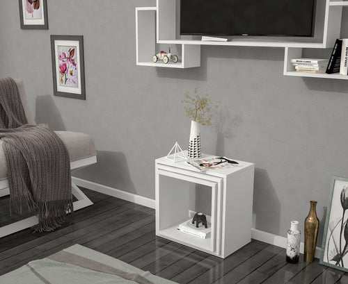 Set di 3 tavolini da caffè Lu Bianco (1)
