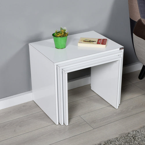 Set di 3 tavolini da caffè SHP-103-PP-1 Bianco