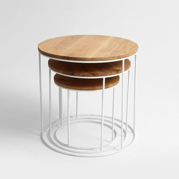 Set di 3 tavolini da caffè Trios Wood Quercia (2)