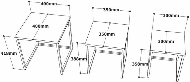 Set di 3 tavolini da caffè VG7-GE Bianco (4)
