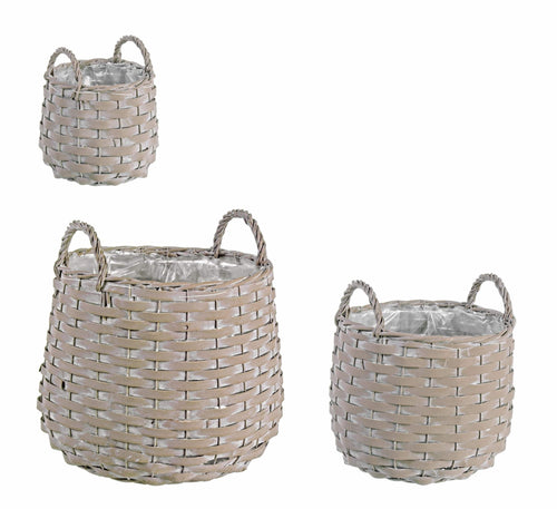 Set di 3 vasi da fiori Audrey Beige