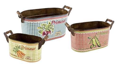 Set di 3 vasi da fiori Crate Multicolore