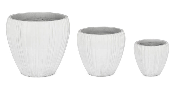 Bizzotto Set di 3 vasi da fiori Halong Bianco