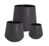 Bizzotto Set di 3 vasi da fiori Kenar Nero