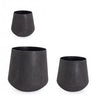 Bizzotto Set di 3 vasi da fiori Kenar Nero
