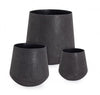 Bizzotto Set di 3 vasi da fiori Kenar Nero