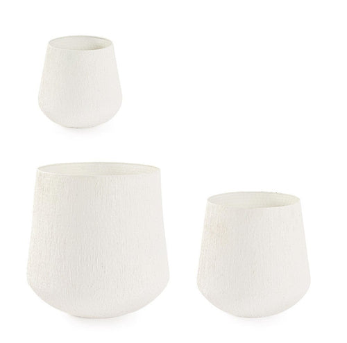 Bizzotto Set di 3 vasi da fiori Kenar Round Beige