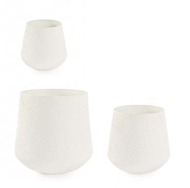 Bizzotto Set di 3 vasi da fiori Kenar Round Beige