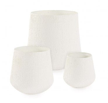 Bizzotto Set di 3 vasi da fiori Kenar Round Beige