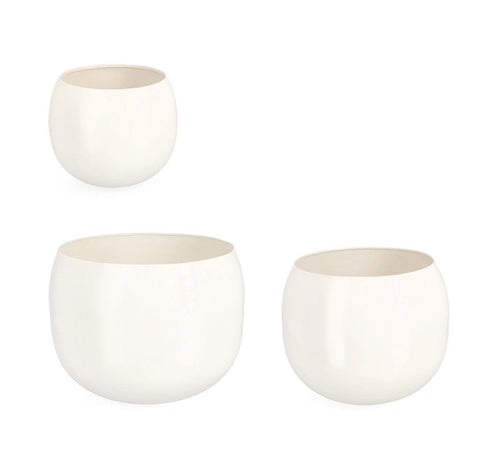 Bizzotto Set di 3 vasi da fiori Keyra Bowl Bianco