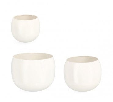 Bizzotto Set di 3 vasi da fiori Keyra Bowl Bianco