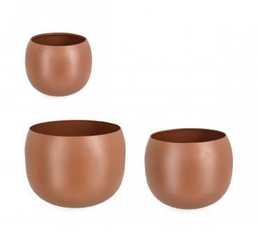 Bizzotto Set di 3 vasi da fiori Keyra Bowl Marrone