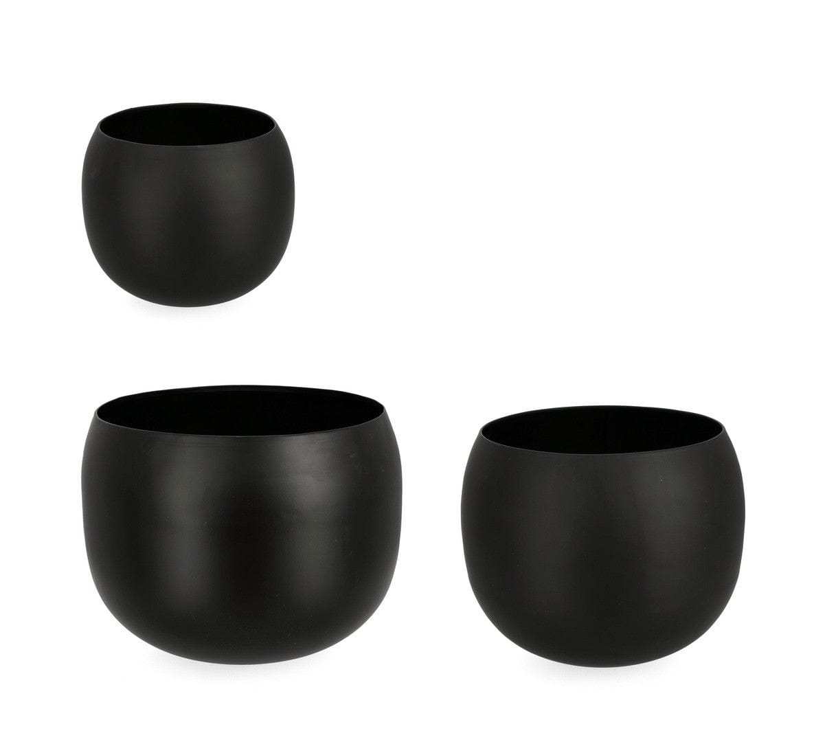 Bizzotto Set di 3 vasi da fiori Keyra Bowl Nero