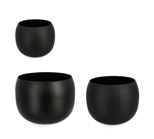 Bizzotto Set di 3 vasi da fiori Keyra Bowl Nero
