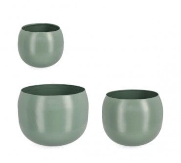 Bizzotto Set di 3 vasi da fiori Keyra Bowl Verde