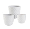 Set di 3 vasi da fiori Pyramid Shape Bianco