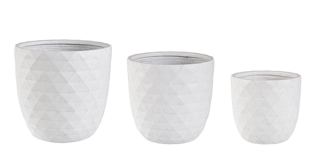 Set di 3 vasi da fiori Pyramid Shape Bianco (1)