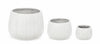 Set di 3 vasi da fiori Ribbed Alto Bianco (1)