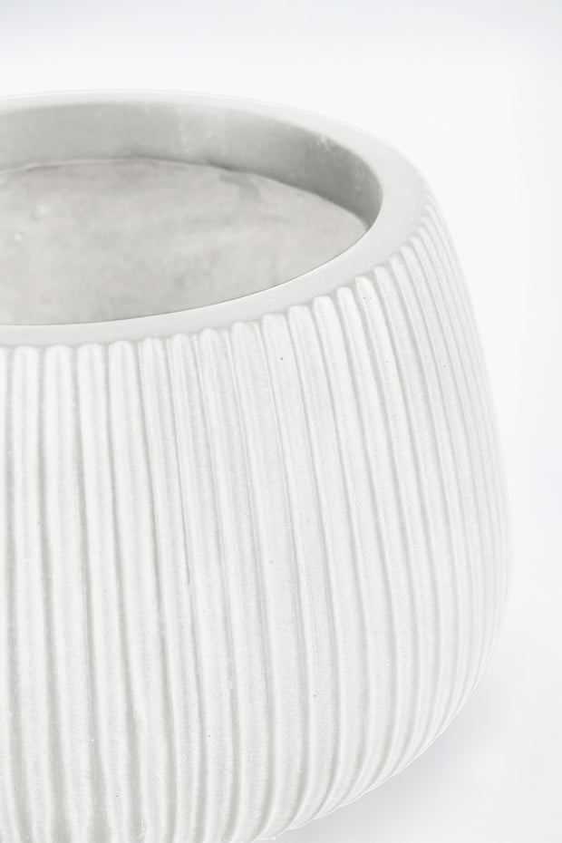 Set di 3 vasi da fiori Ribbed Alto Bianco (2)