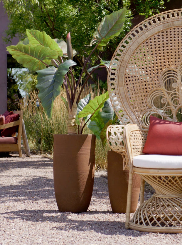 Set di 3 vasi da fiori Rigo Round Alto Ruggine (1)