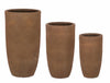 Set di 3 vasi da fiori Rigo Round Alto Ruggine (2)