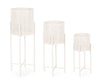 Bizzotto Set di 3 vasi da fiori Sunil Round Bianco