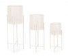 Bizzotto Set di 3 vasi da fiori Sunil Round Bianco