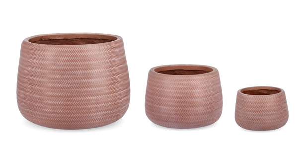 Set di 3 vasi da fiori Tressage Round Ruggine (1)