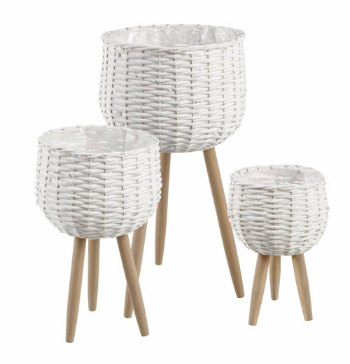 Set di 3 vasi da fiori Tripod Bianco