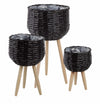 Set di 3 vasi da fiori Tripod Nero