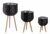 Set di 3 vasi da fiori Tripod Nero (3)