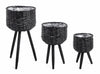 Set di 3 vasi da fiori Tripod Nero (1)