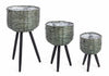 Set di 3 vasi da fiori Tripod Verde (2)