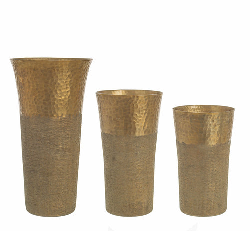 Bizzotto Set di 3 vasi decorativi Hammel Shaped Low Oro