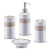 Set di 4 accessori da bagno in ceramica, Beige / Marrone