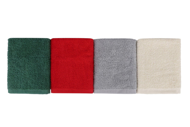 Set di 4 asciugamani cotone Beverly Hills Polo Club Alinda Alb V09 Multicolore, 30 x 30 cm (4)