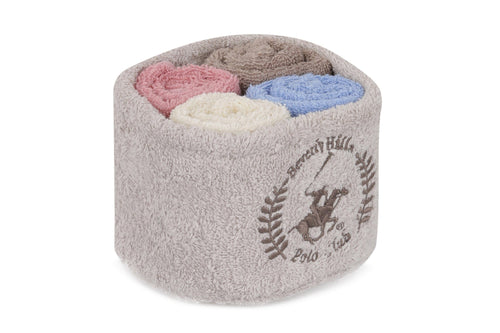 Set di 4 asciugamani cotone Beverly Hills Polo Club Alinda Rock V15 Multicolore, 30 x 30 cm